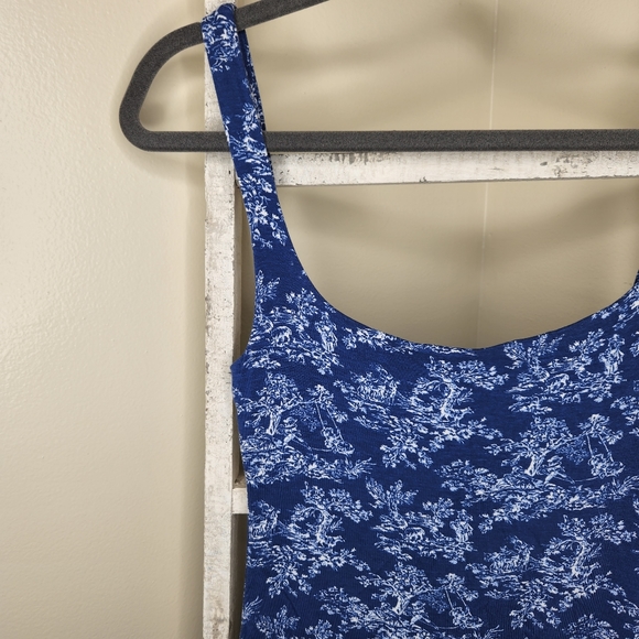 Urban Outfitters Small NWT blue motif print sleeveless fitted mini dress - Picture 2 of 5